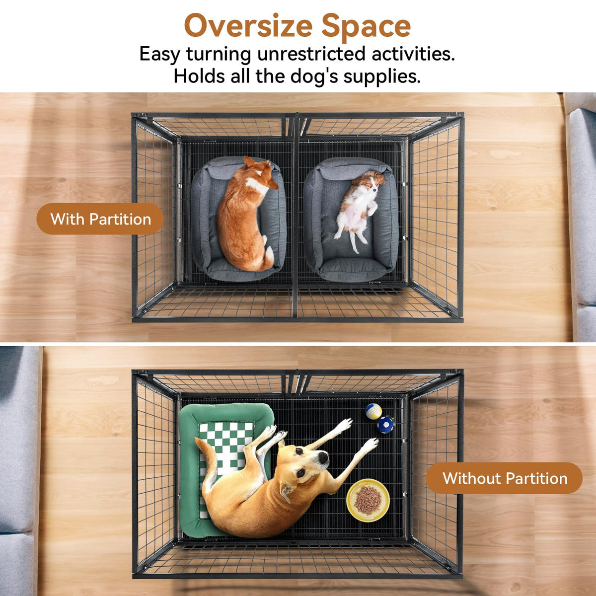 48inch Metal Wire Dog Crate with Divider G34949