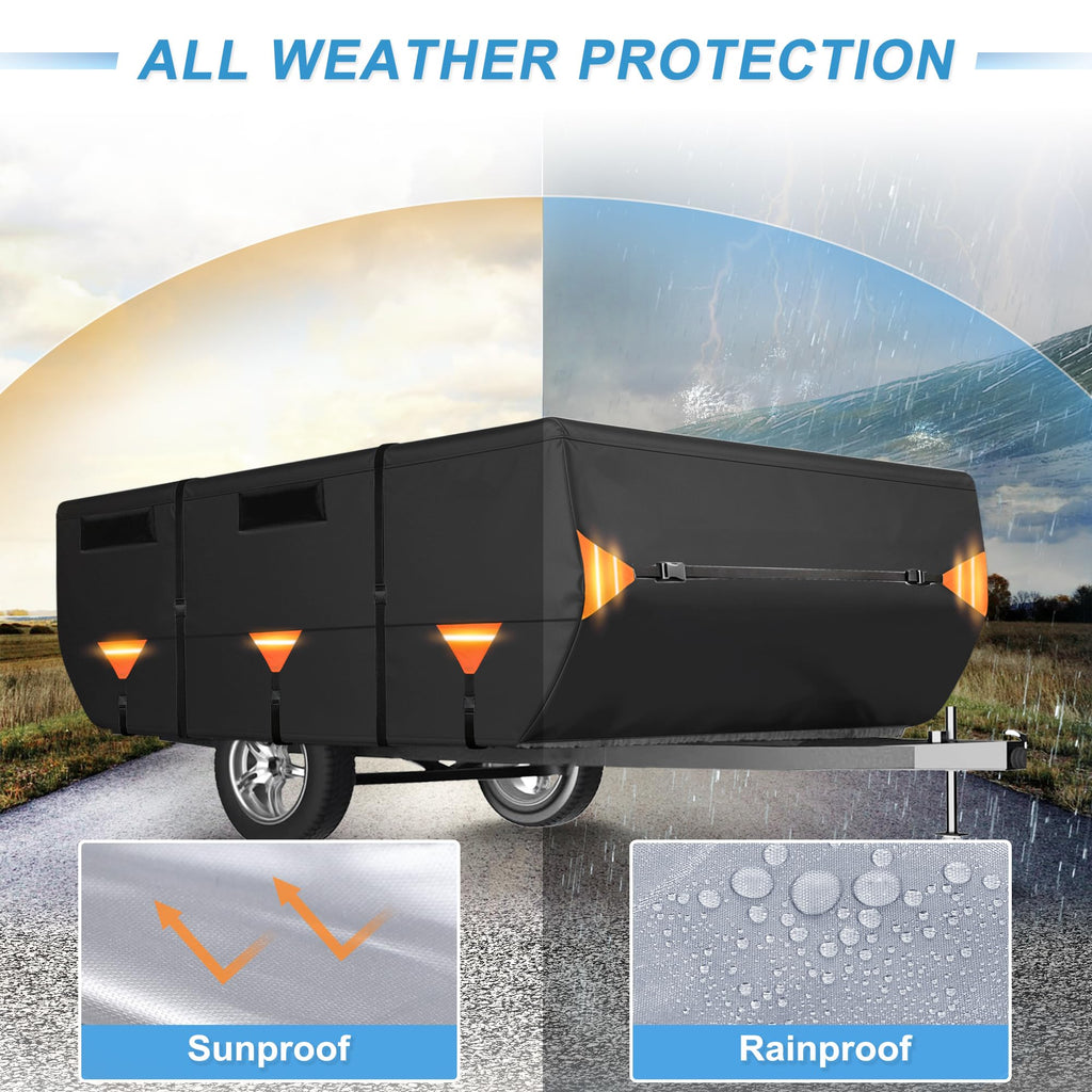 14ft-16ft Heavy Duty Oxford Waterproof Pop-Up Camper Cover Q901972