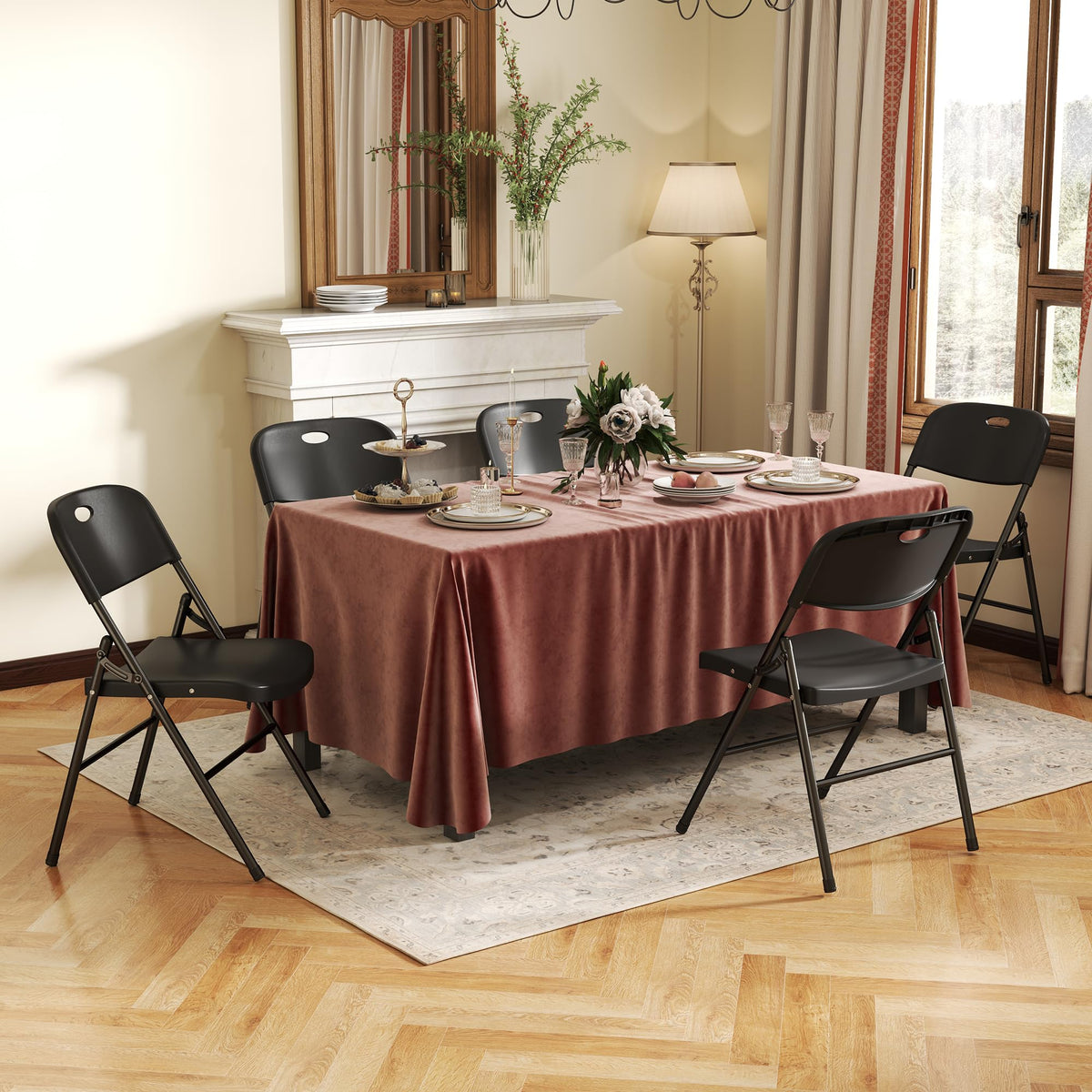 10 Pack Black Heavy Duty Folding Chair E720