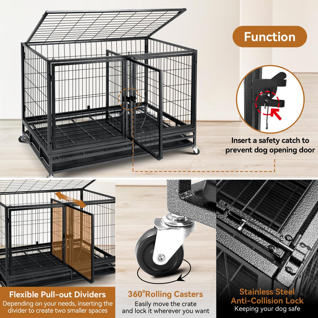 48inch Metal Wire Dog Crate with Divider G34949