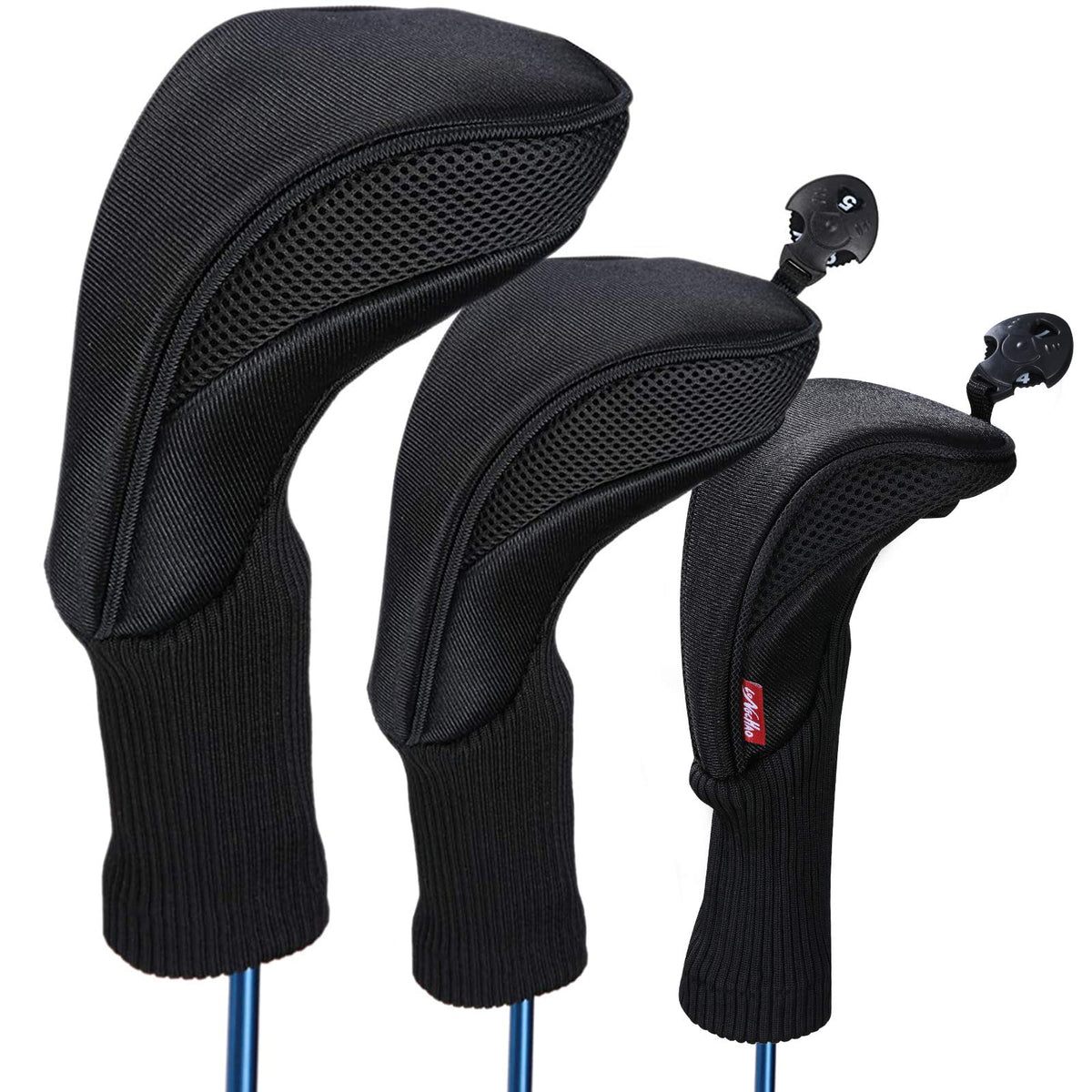 Black Golf Club Head Cover 3 Pcs N438731