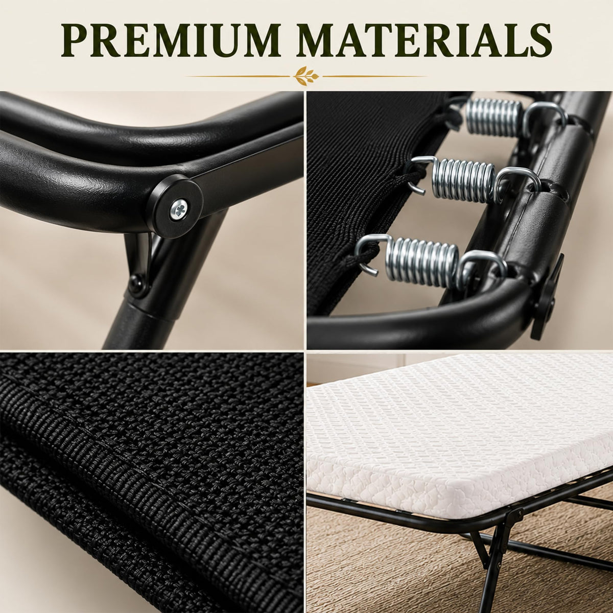 14” Folding Bed with 3-Inch Memory Foam Mattress I142486
