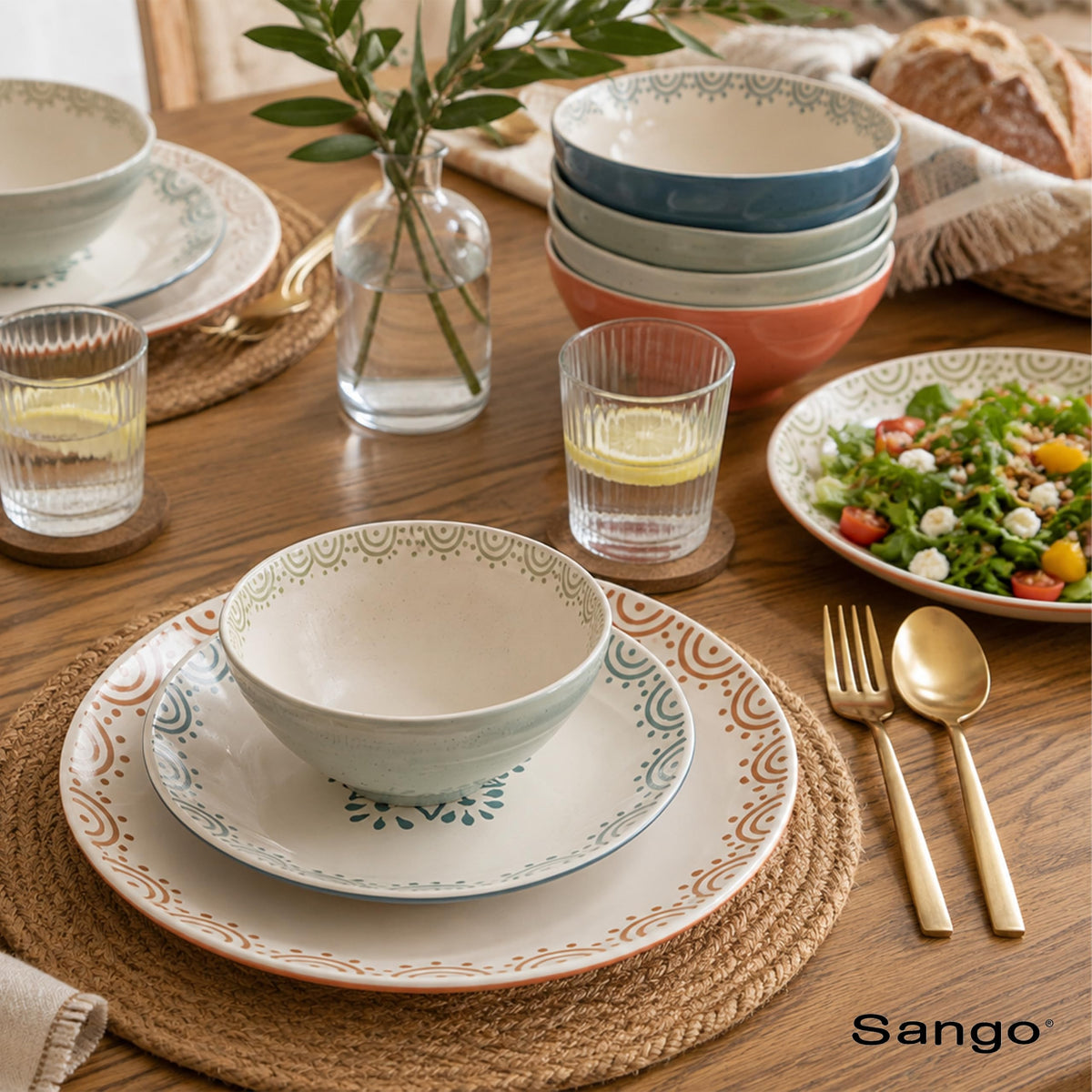 12-Piece Speckled Stoneware Dinnerware Set for 4 K488890