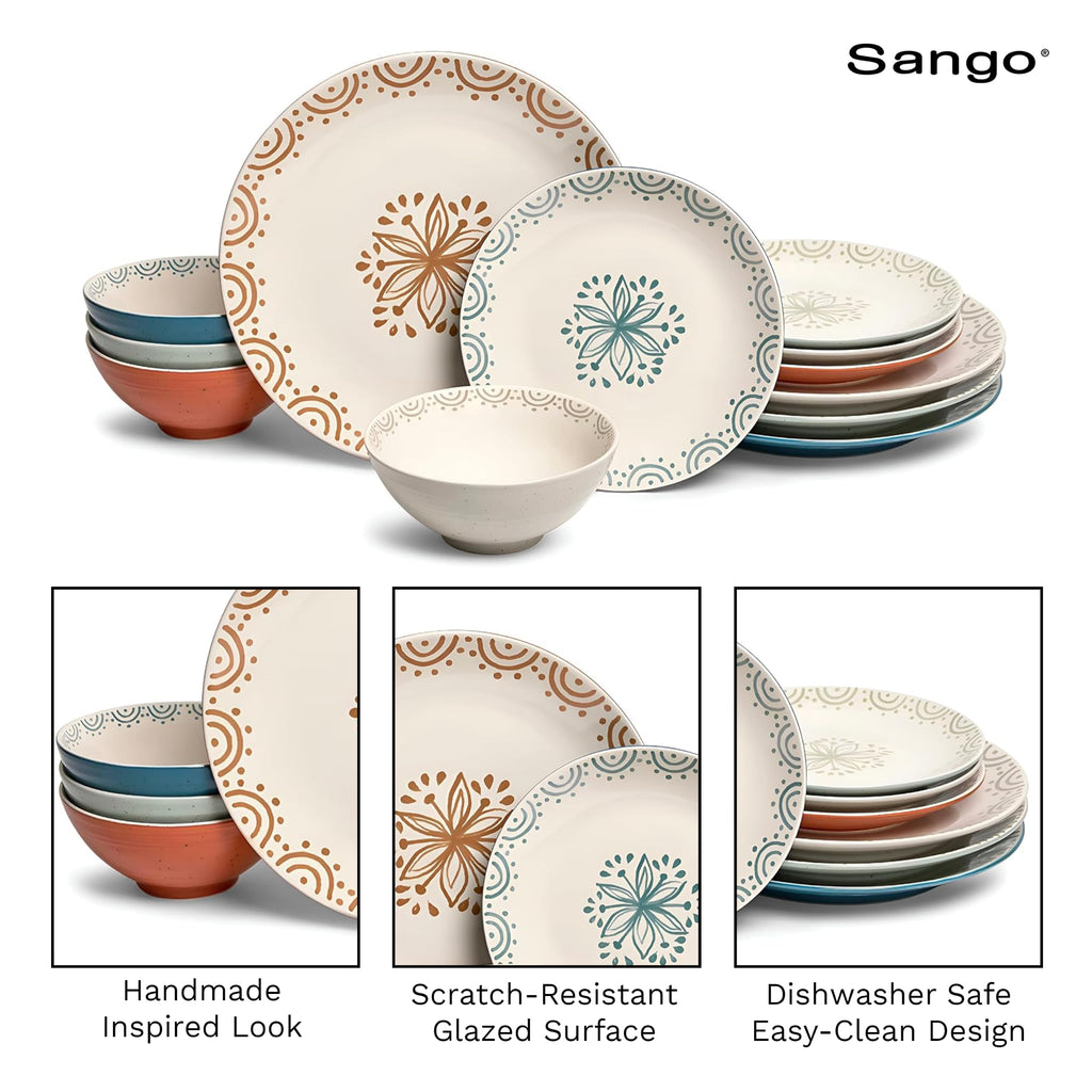 12-Piece Speckled Stoneware Dinnerware Set for 4 K488890