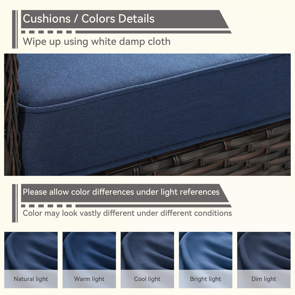 3-Seater Wicker Sofa with Removable Cushions X478481
