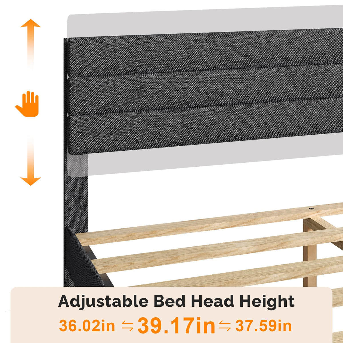 Queen Size Linen Fabric Upholstered Platform Bed Frame N89872