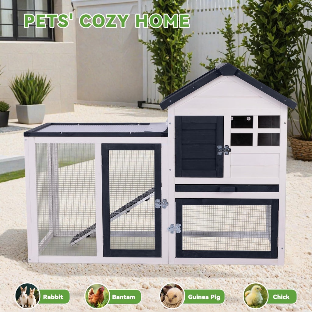 Rabbit Hutch Bunny Cage with Mesh Floor U369610