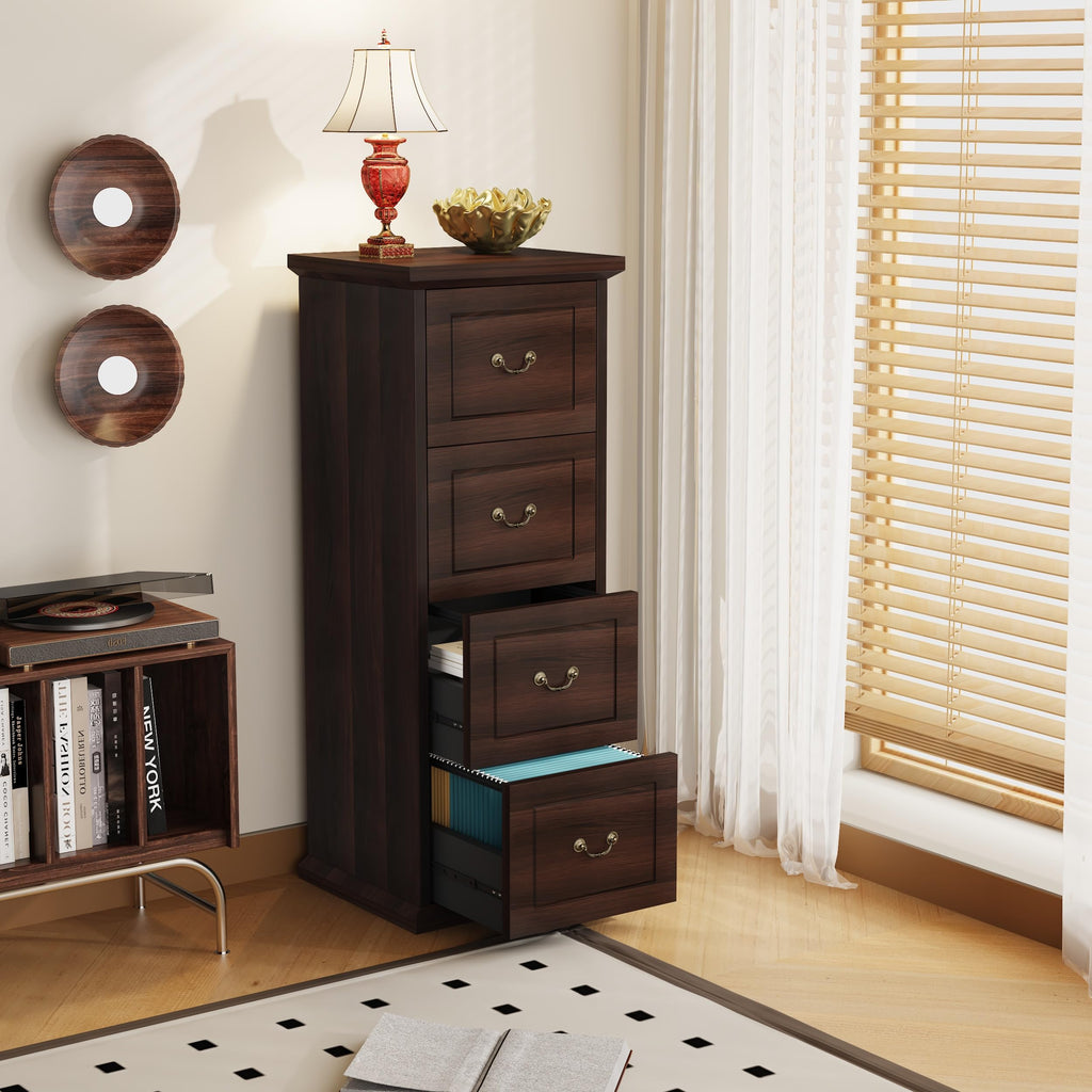 4 Drawer Dark Walnut File Cabinet K50959