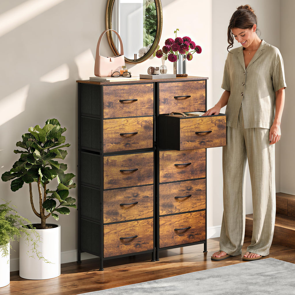 5 Drawer Rustic Brown Dresser T1788