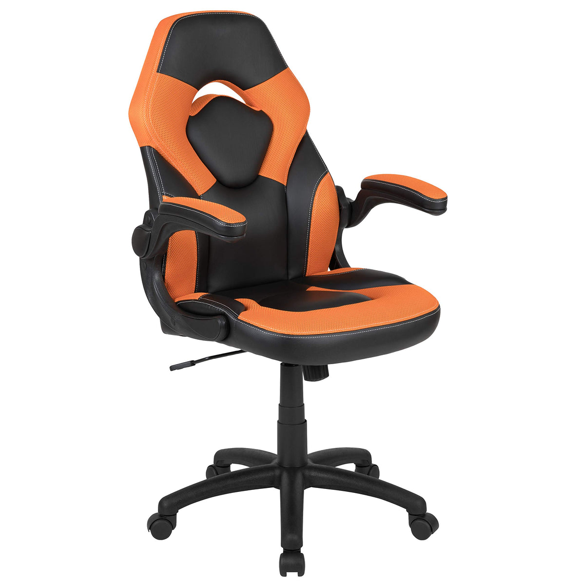 Orange Black Ergonomic Gaming Chair with Flip-up Arms A455378