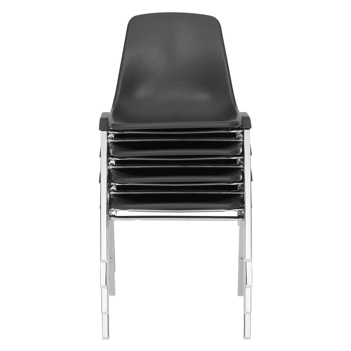 4 Pack Black Poly Shell Stacking Chair M721