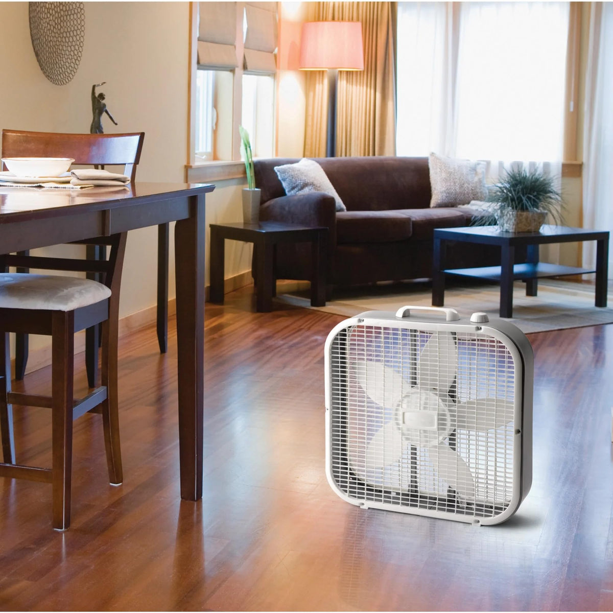 20" 3 Speeds White Portable Floor Fan W405