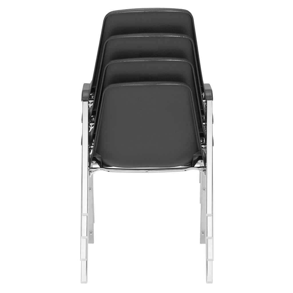 4 Pack Black Poly Shell Stacking Chair M721