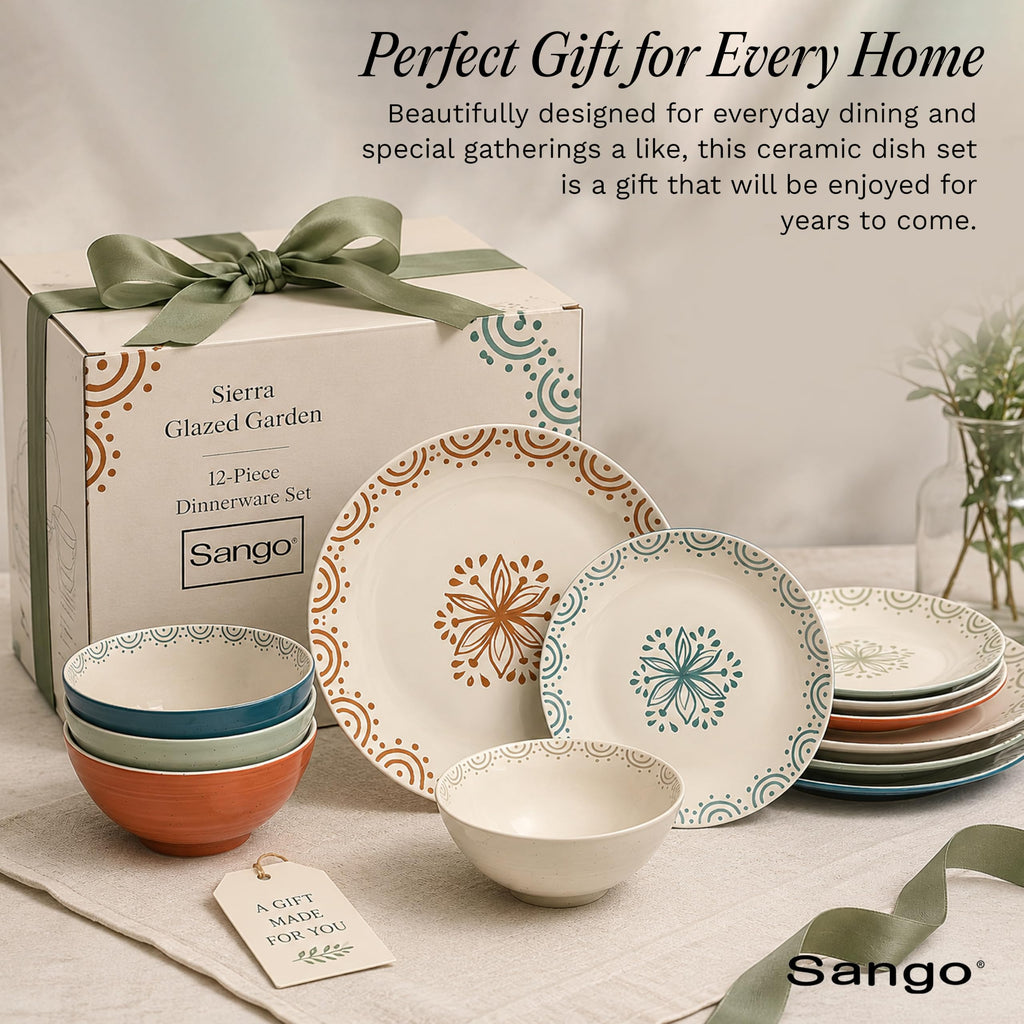 12-Piece Speckled Stoneware Dinnerware Set for 4 K488890