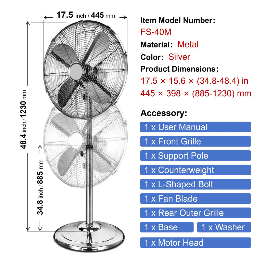 16-Inch 3-Speed Oscillating Pedestal Fan L171570