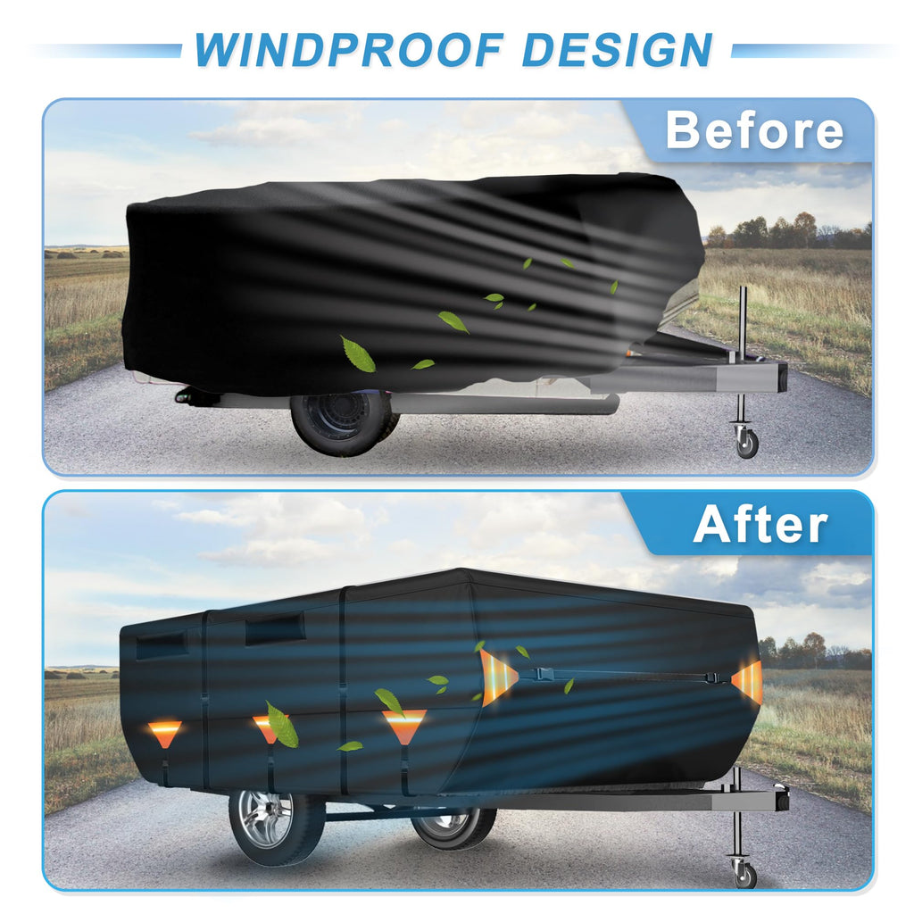14ft-16ft Heavy Duty Oxford Waterproof Pop-Up Camper Cover Q901972