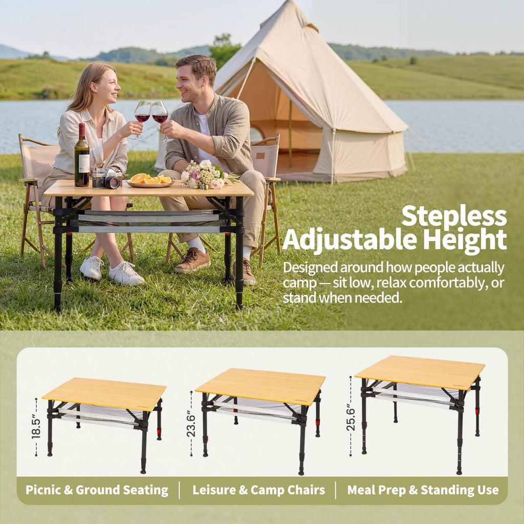 Bamboo Aluminum Folding Camping Table M32633