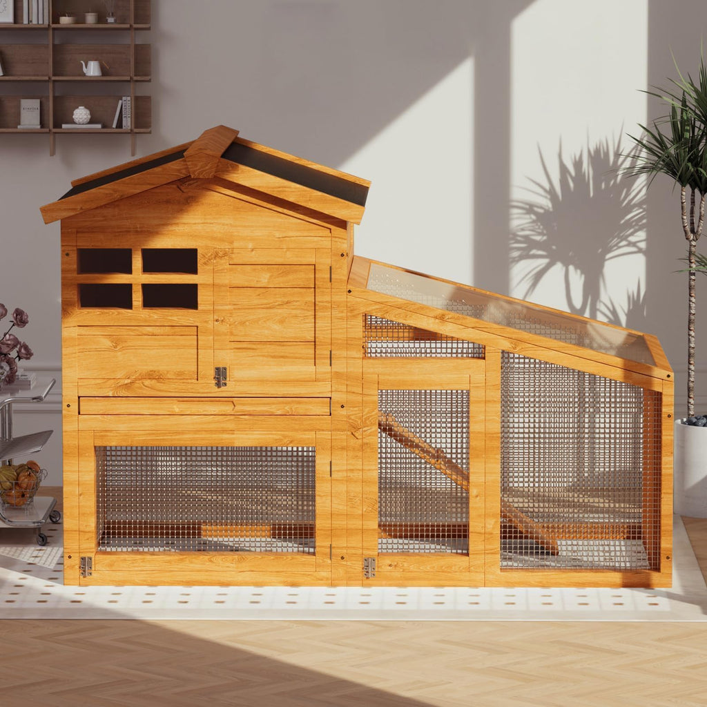 2-Tier Wooden Small Animal Cage with Non-Slip Ramp D2582