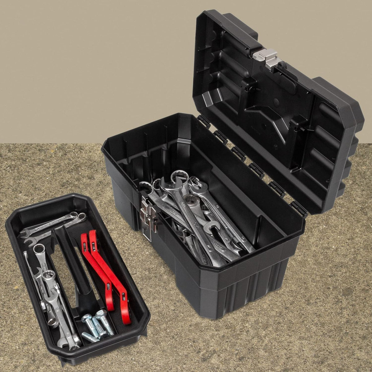 14-Inch Plastic Toolbox with Removable Tray U849