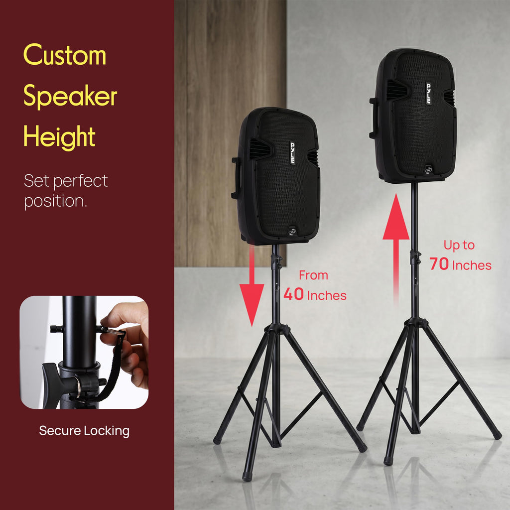 Black Dual Speaker Stand Kit with Storage Bag G848