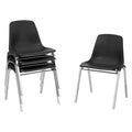 4 Pack Black Poly Shell Stacking Chair M721