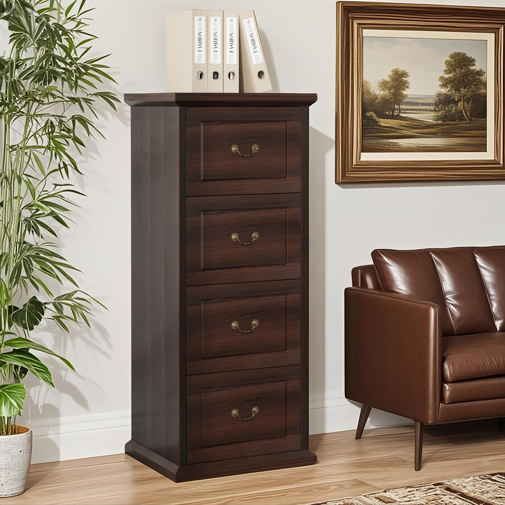 4 Drawer Dark Walnut File Cabinet K50959