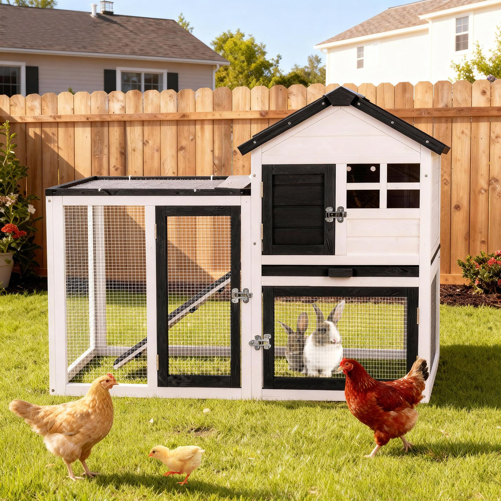 Rabbit Hutch Bunny Cage with Mesh Floor U369610