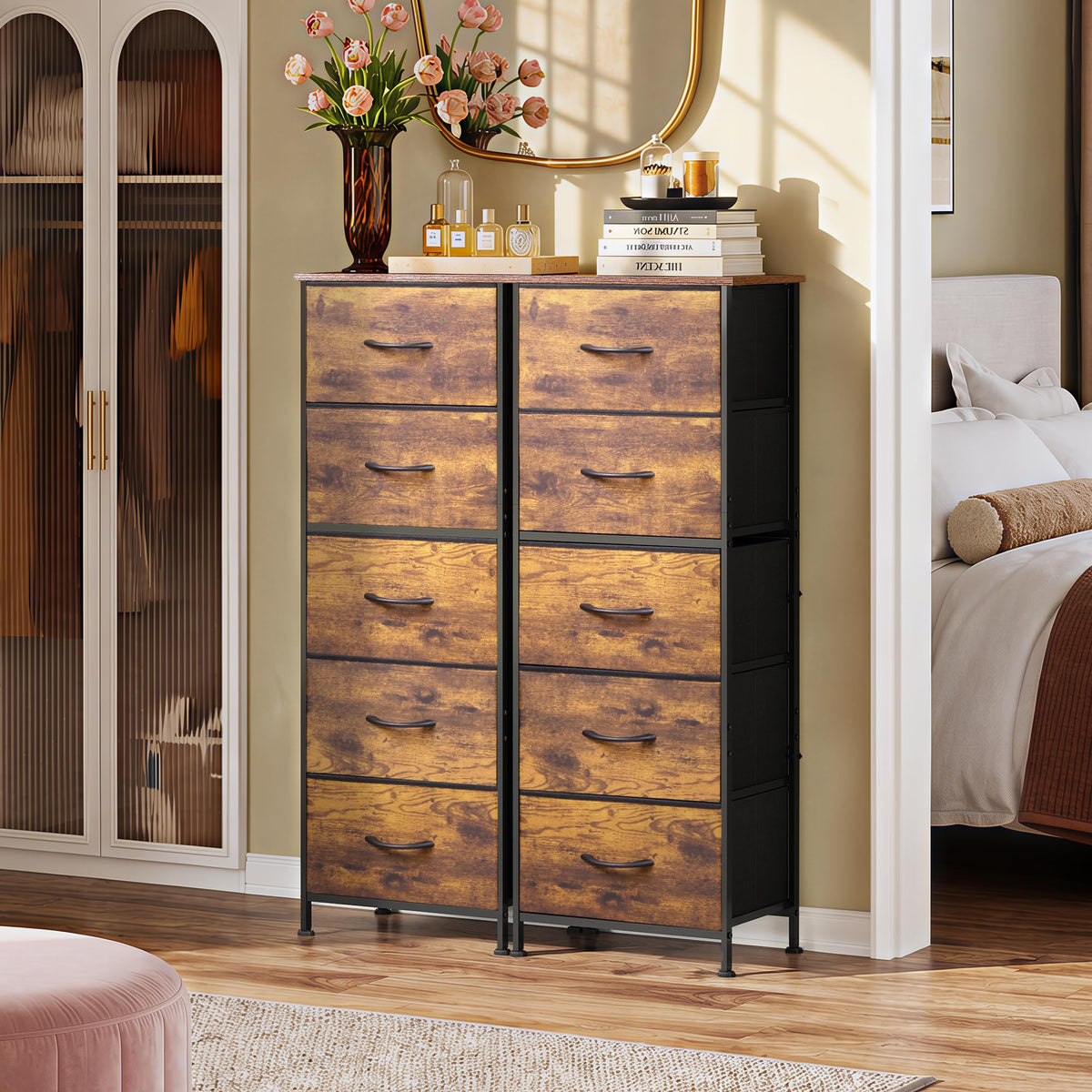 5 Drawer Rustic Brown Dresser T1788