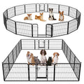 16 Panel 24 Inch Black Metal Dog Playpen B447069