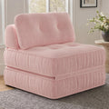 Pink Corduroy 3-in-1 Folding Sofa Bed with Memory Foam J1399