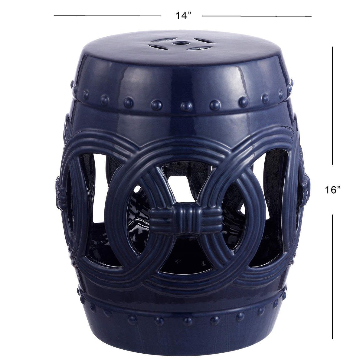 Navy Ceramic Garden Stool Side Table X297