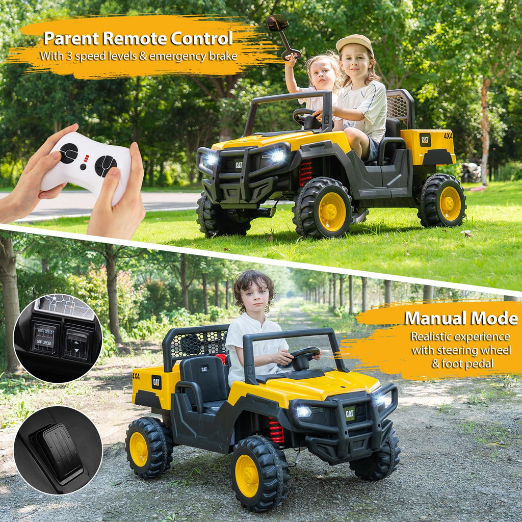 Yellow 24V Kids Ride on Dump Truck with Remote Control V9684
