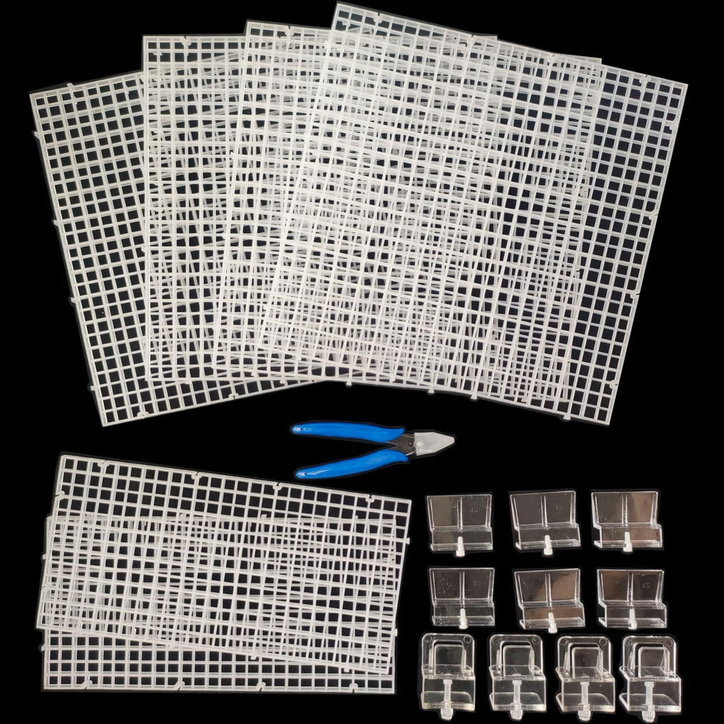 Aquarium Cover Kit 6 Customizable Plastic Grid Lid with Clips Y726236