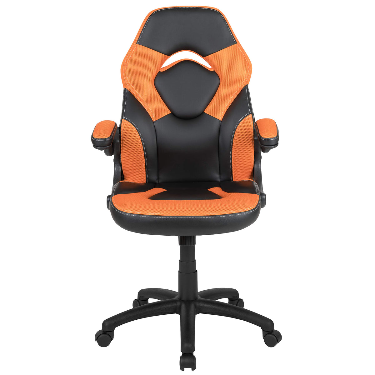 Orange Black Ergonomic Gaming Chair with Flip-up Arms A455378