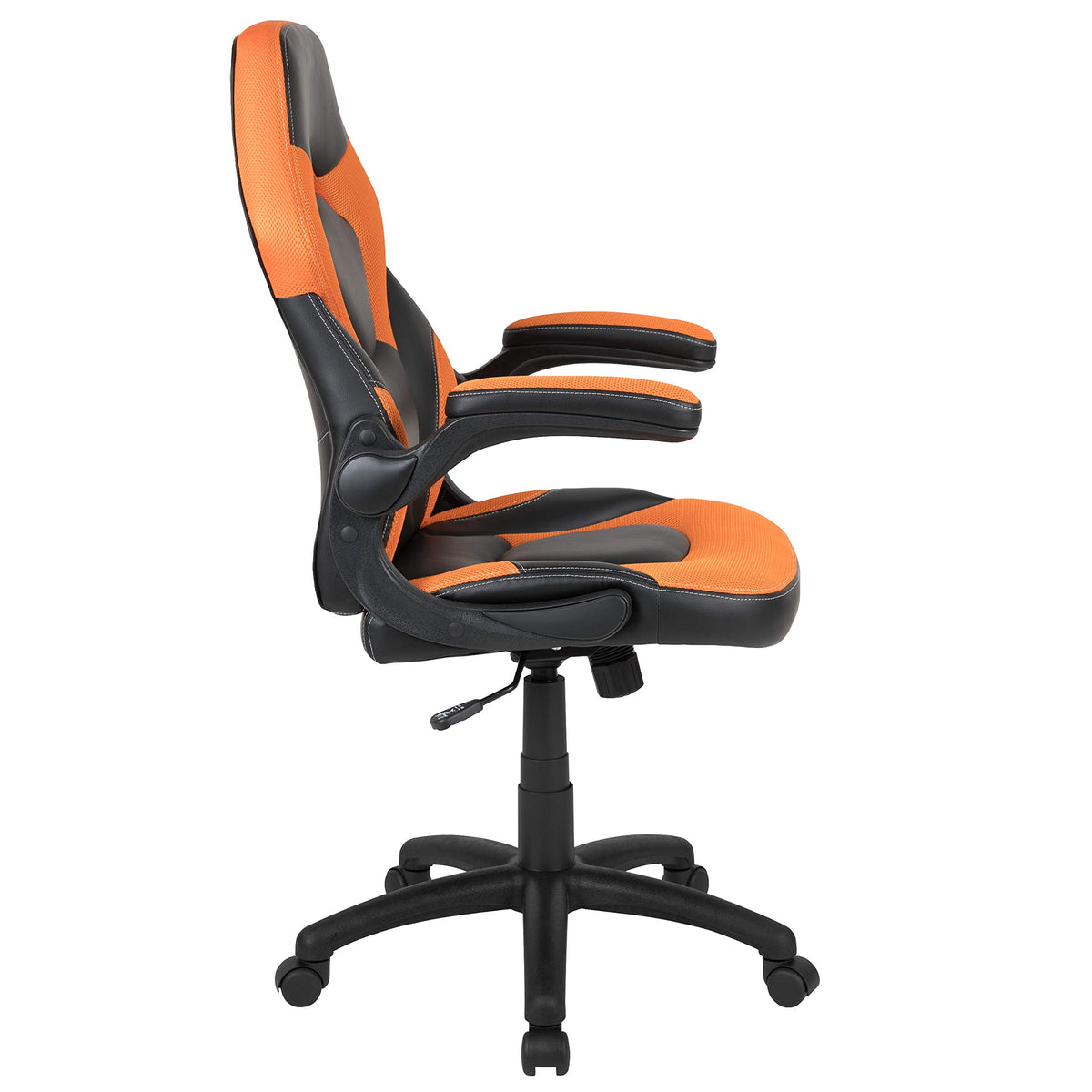 Orange Black Ergonomic Gaming Chair with Flip-up Arms A455378