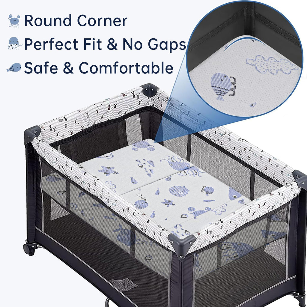 Dual Sided Soft & Firm Memory Foam Trifold Pack and Play Mattress A373668
