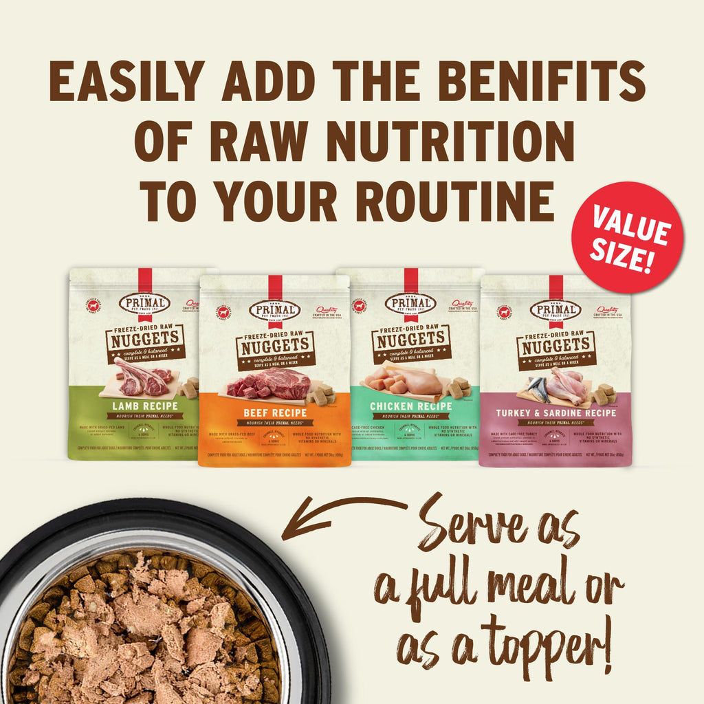 Freeze Dried Raw Dog Food Nuggets Beef 30 oz Z639