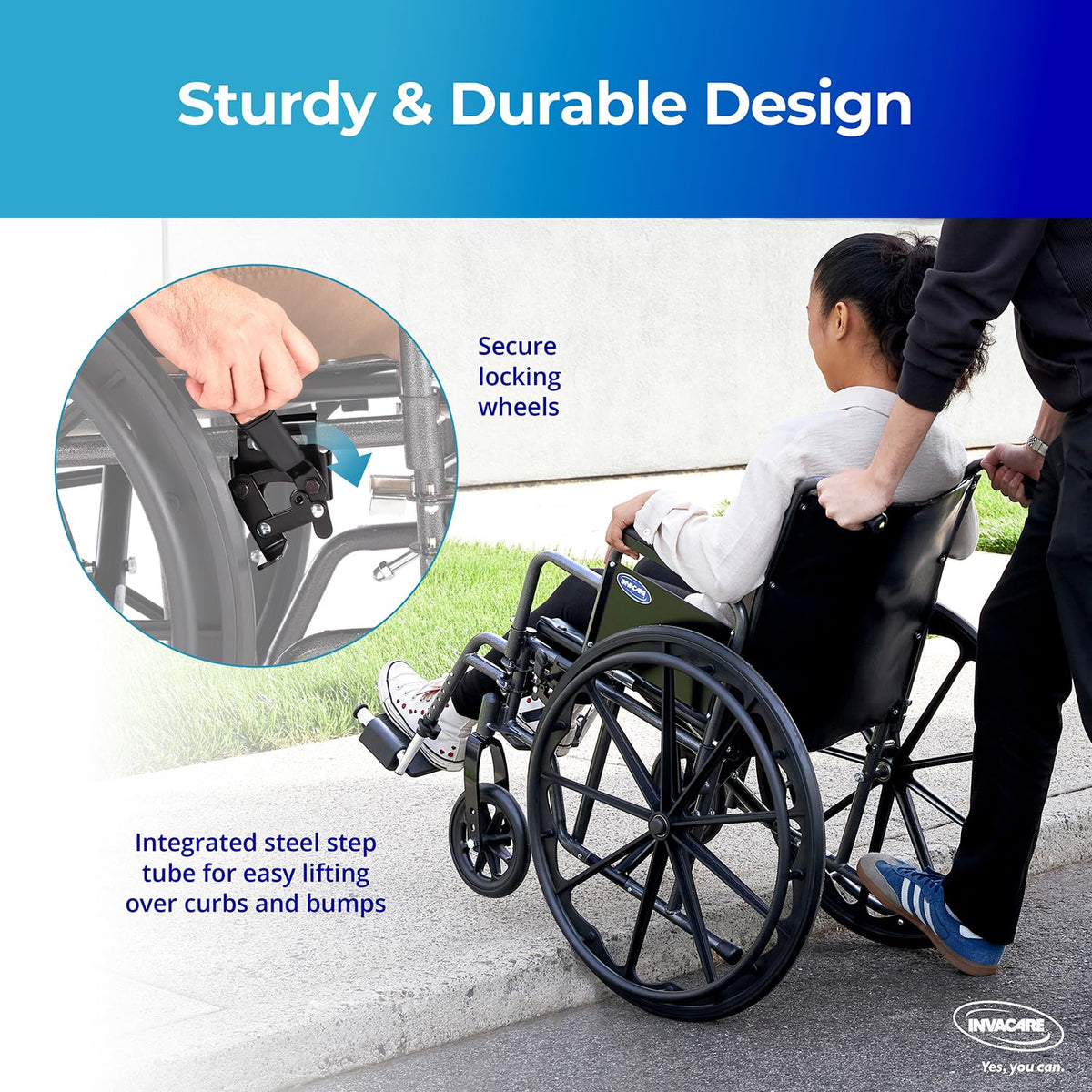 Portable Folding Lightweight Manual Wheelchair 18 Inch Seat K923