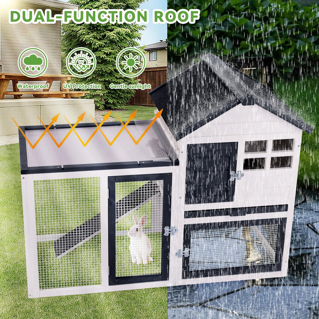 Rabbit Hutch Bunny Cage with Mesh Floor U369610