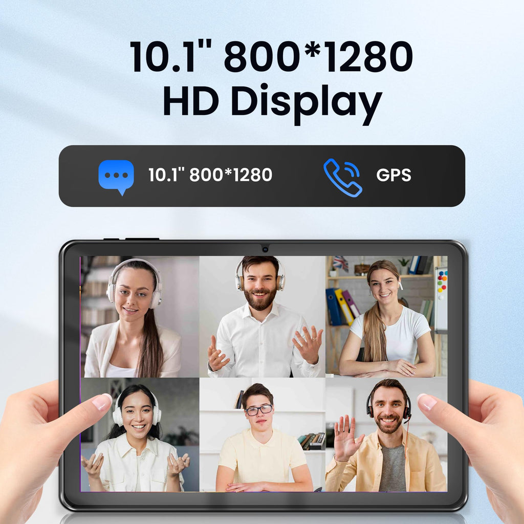 Android 15 Tablet, 10.1 Inch 18GB RAM 128GB ROM, 1TB Expandable, 1280 * 800 HD Display, 5G WiFi, BT5, 6000mAh Battery, GMS A7929