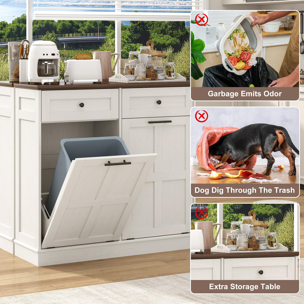 13 Gallon Double Tilt-Out Trash Can Cabinet F468