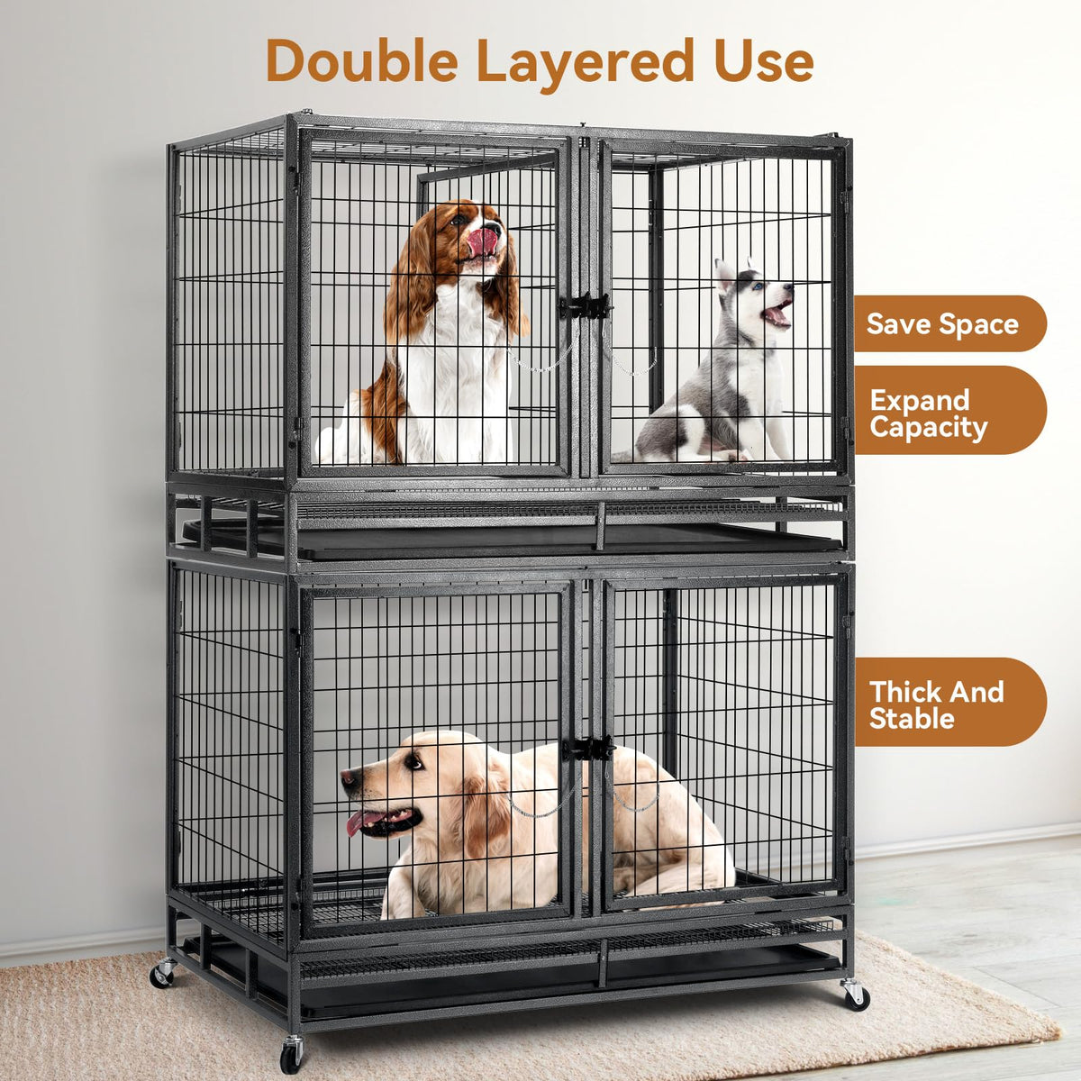 48inch Metal Wire Dog Crate with Divider G34949