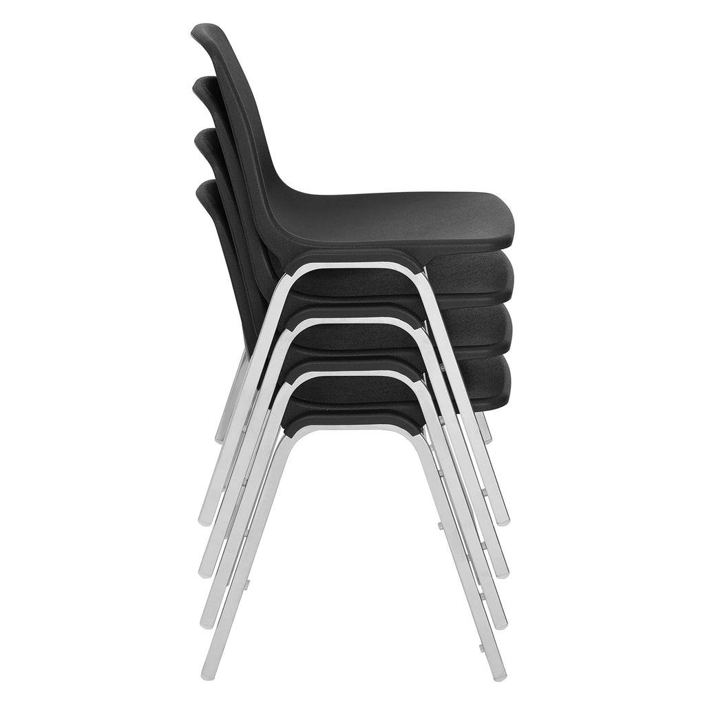 4 Pack Black Poly Shell Stacking Chair M721
