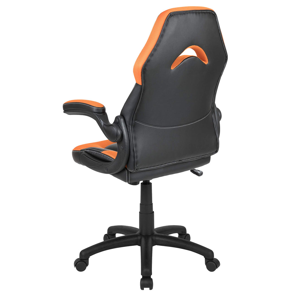 Orange Black Ergonomic Gaming Chair with Flip-up Arms A455378