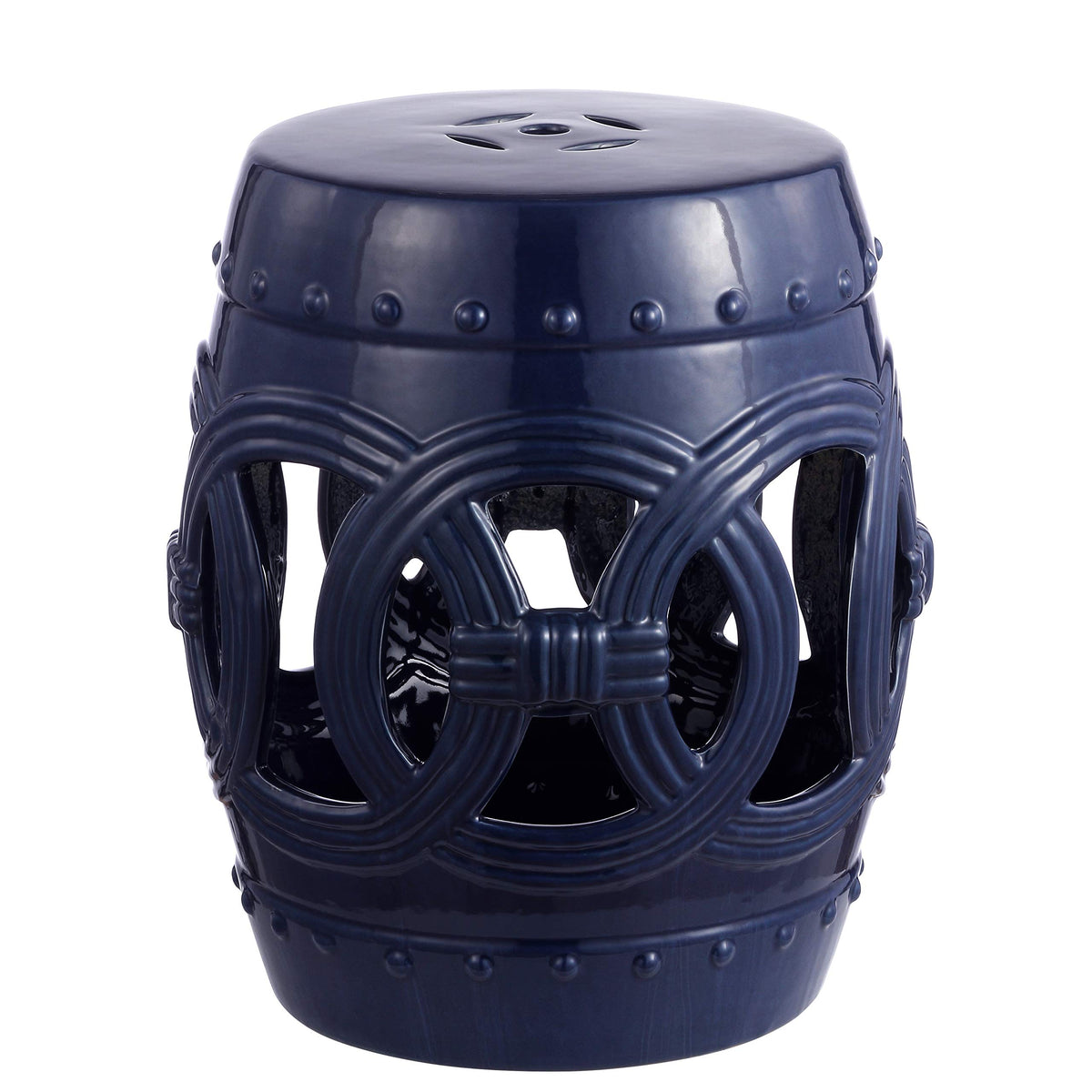 Navy Ceramic Garden Stool Side Table X297