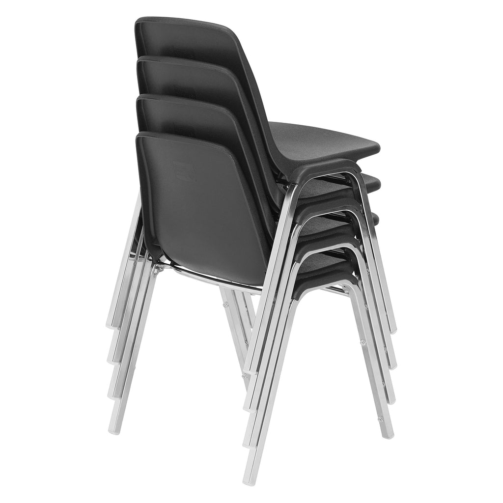 4 Pack Black Poly Shell Stacking Chair M721