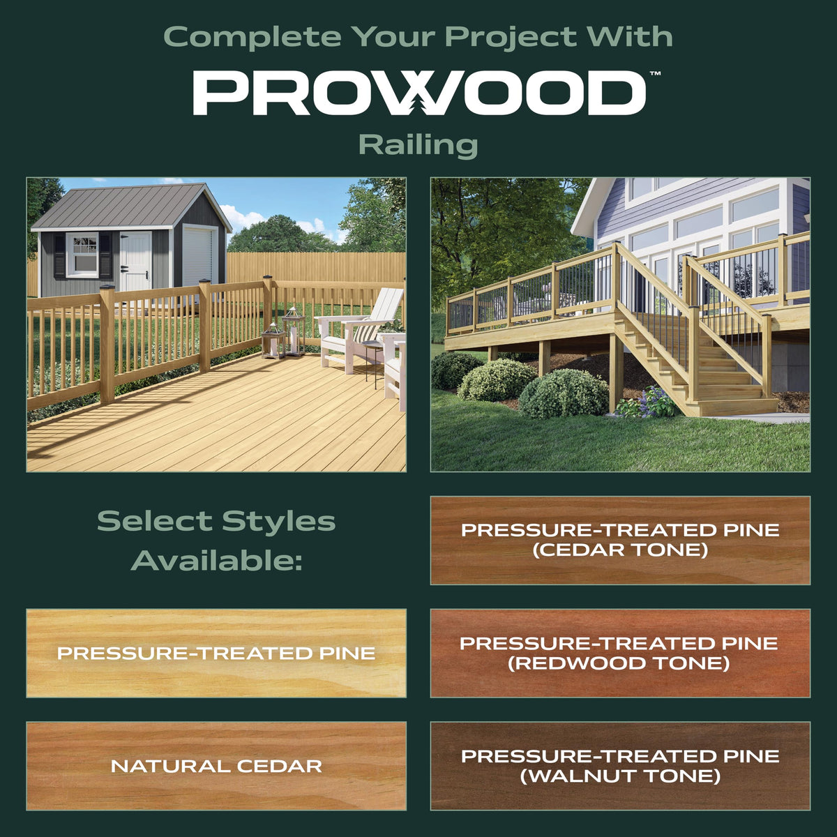 6 ft. Southern Yellow Pine Stair Rail Kit with Black Balusters T390