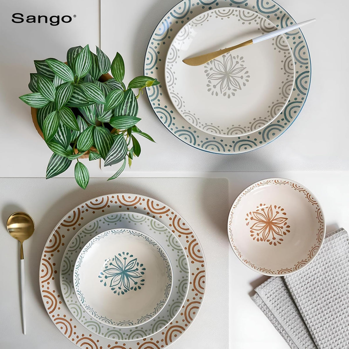 12-Piece Speckled Stoneware Dinnerware Set for 4 K488890