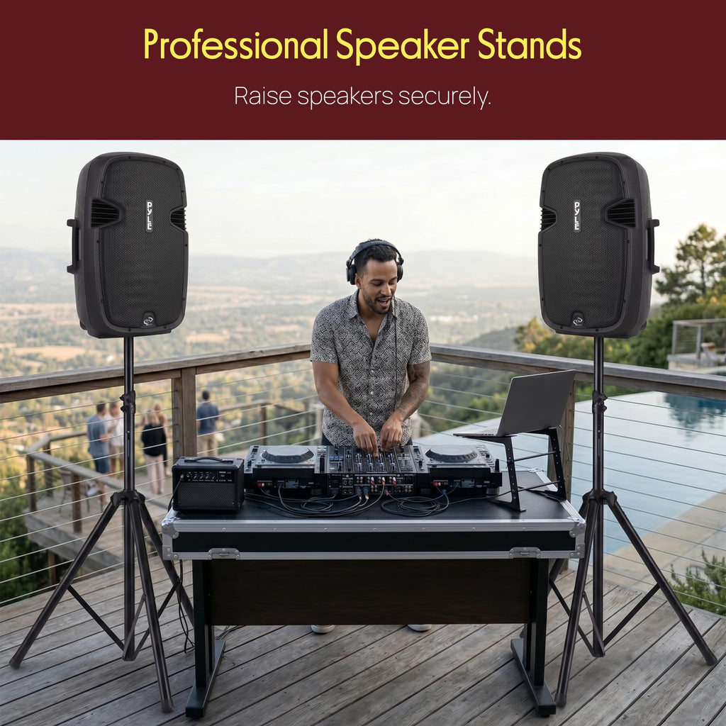 Black Dual Speaker Stand Kit with Storage Bag G848