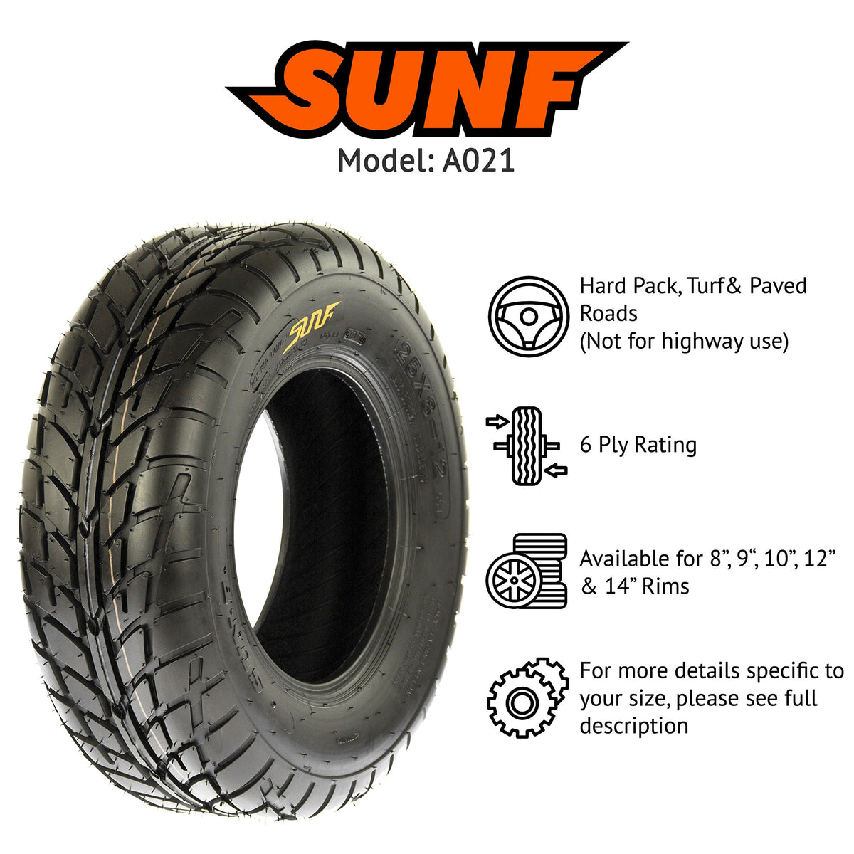 19x7-8 ATV UTV Tires Pair of 2 H305